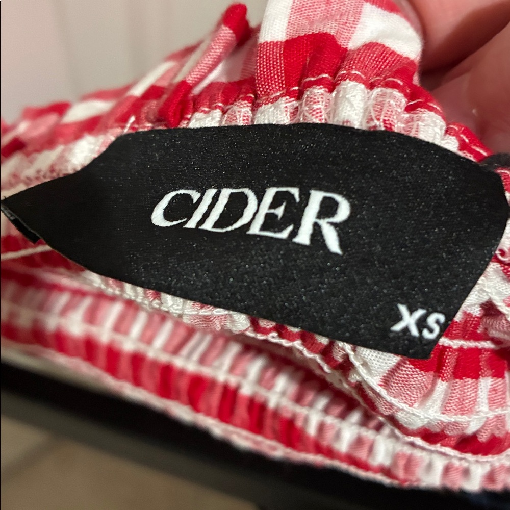 Cider Red/white Gingham Skirt & tube top Set - Picture 2 of 2